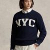 Suéteres de cuello redondo Ralph Lauren Nyc para hombre en azul marino Suéteres de cuello redondo Ralph Lauren Nyc para hombre en azul marino