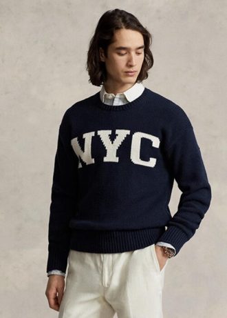 Suéteres de cuello redondo Ralph Lauren Nyc para hombre en azul marino Suéteres de cuello redondo Ralph Lauren Nyc para hombre en azul marino