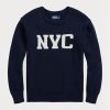 Suéteres de cuello redondo Ralph Lauren Nyc para hombre en azul marino Suéteres de cuello redondo Ralph Lauren Nyc para hombre en azul marino