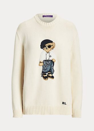 Suéteres de jersey con diseño de oso y pareo Ralph Lauren en color crema para mujer Suéteres de jersey con diseño de oso y pareo Ralph Lauren en color crema para mujer