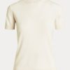 Suéteres de manga corta de jersey de cachemira Ralph Lauren para mujer en color crema