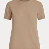 Suéteres de manga corta de jersey de cachemira Ralph Lauren para mujer en color marrón Suéteres de manga corta de jersey de cachemira Ralph Lauren para mujer en color marrón
