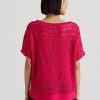 Suéteres de manga corta de malla de algodón Ralph Lauren para mujer en color fucsia
