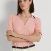 Suéteres de manga corta de mezcla de seda Ralph Lauren para mujer en color rosa Suéteres de manga corta de mezcla de seda Ralph Lauren para mujer en color rosa