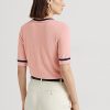 Suéteres de manga corta de mezcla de seda Ralph Lauren para mujer en color rosa Suéteres de manga corta de mezcla de seda Ralph Lauren para mujer en color rosa