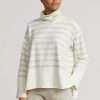 Suéteres de polar de alto rendimiento a rayas Ralph Lauren para mujer en color crema