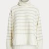Suéteres de polar de alto rendimiento a rayas Ralph Lauren para mujer en color crema