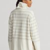 Suéteres de polar de alto rendimiento a rayas Ralph Lauren para mujer en color crema