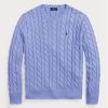 Suéteres de punto trenzado de algodón morados de Ralph Lauren para hombre Suéteres de punto trenzado de algodón morados de Ralph Lauren para hombre