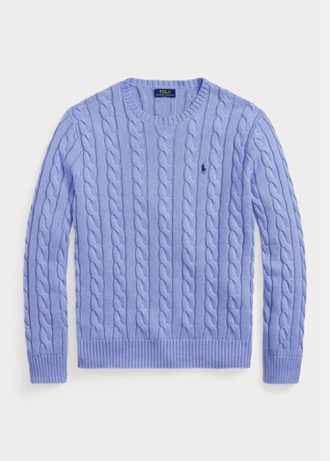 Suéteres de punto trenzado de algodón morados de Ralph Lauren para hombre Suéteres de punto trenzado de algodón morados de Ralph Lauren para hombre