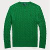 Suéteres de punto trenzado de algodón Ralph Lauren para hombre, color verde Suéteres de punto trenzado de algodón Ralph Lauren para hombre, color verde