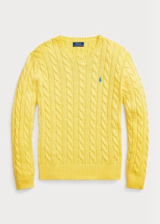 Suéteres de punto trenzado de algodón Ralph Lauren para hombre en amarillo Suéteres de punto trenzado de algodón Ralph Lauren para hombre en amarillo