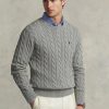 Suéteres de punto trenzado de algodón Ralph Lauren para hombre en gris Suéteres de punto trenzado de algodón Ralph Lauren para hombre en gris