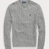 Suéteres de punto trenzado de algodón Ralph Lauren para hombre en gris Suéteres de punto trenzado de algodón Ralph Lauren para hombre en gris