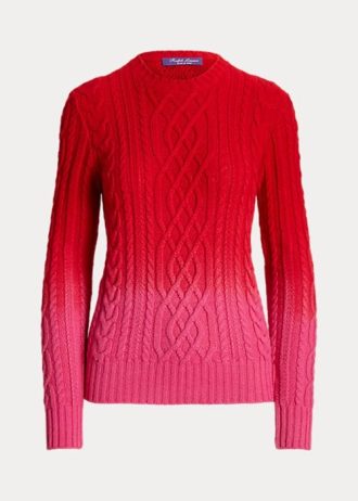 Suéteres de punto trenzado Ralph Lauren para mujer, color rojo, para el Año Nuevo Lunar Suéteres de punto trenzado Ralph Lauren para mujer, color rojo, para el Año Nuevo Lunar