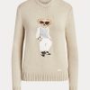 Suéteres de seda con diseño de oso de cable de Ralph Lauren para mujer en beige Suéteres de seda con diseño de oso de cable de Ralph Lauren para mujer en beige