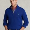 Suéteres Ralph Lauren de algodón con cremallera de un cuarto para hombre en azul Suéteres Ralph Lauren de algodón con cremallera de un cuarto para hombre en azul
