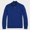 Suéteres Ralph Lauren de algodón con cremallera de un cuarto para hombre en azul Suéteres Ralph Lauren de algodón con cremallera de un cuarto para hombre en azul