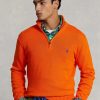 Suéteres Ralph Lauren de algodón con cremallera de un cuarto para hombre en color naranja Suéteres Ralph Lauren de algodón con cremallera de un cuarto para hombre en color naranja