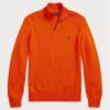 Suéteres Ralph Lauren de algodón con cremallera de un cuarto para hombre en color naranja Suéteres Ralph Lauren de algodón con cremallera de un cuarto para hombre en color naranja