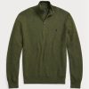 Suéteres Ralph Lauren de algodón con punto de malla y cremallera de un cuarto para hombre en color oliva Suéteres Ralph Lauren de algodón con punto de malla y cremallera de un cuarto para hombre en color oliva