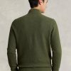 Suéteres Ralph Lauren de algodón con punto de malla y cremallera de un cuarto para hombre en color oliva Suéteres Ralph Lauren de algodón con punto de malla y cremallera de un cuarto para hombre en color oliva