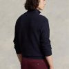 Suéteres Ralph Lauren de algodón con punto de malla y cremallera de un cuarto para hombre en la Marina