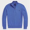 Suéteres Ralph Lauren de algodón de punto de malla con cremallera de un cuarto para hombre en azul Suéteres Ralph Lauren de algodón de punto de malla con cremallera de un cuarto para hombre en azul