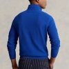 Suéteres Ralph Lauren de algodón de punto de malla con cremallera de un cuarto para hombre en azul Suéteres Ralph Lauren de algodón de punto de malla con cremallera de un cuarto para hombre en azul