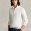 Suéteres Ralph Lauren de algodón de punto de malla con cremallera de un cuarto para hombre en blanco Suéteres Ralph Lauren de algodón de punto de malla con cremallera de un cuarto para hombre en blanco