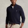 Suéteres Ralph Lauren de algodón texturizado con cremallera de un cuarto para hombre en la Marina Suéteres Ralph Lauren de algodón texturizado con cremallera de un cuarto para hombre en la Marina