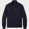 Suéteres Ralph Lauren de algodón texturizado con cremallera de un cuarto para hombre en la Marina Suéteres Ralph Lauren de algodón texturizado con cremallera de un cuarto para hombre en la Marina