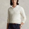 Suéteres Ralph Lauren de algodón texturizado de corte entallado para hombre, color blanco Suéteres Ralph Lauren de algodón texturizado de corte entallado para hombre, color blanco