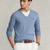 Suéteres Ralph Lauren de algodón texturizado de corte entallado para hombre en azul Suéteres Ralph Lauren de algodón texturizado de corte entallado para hombre en azul