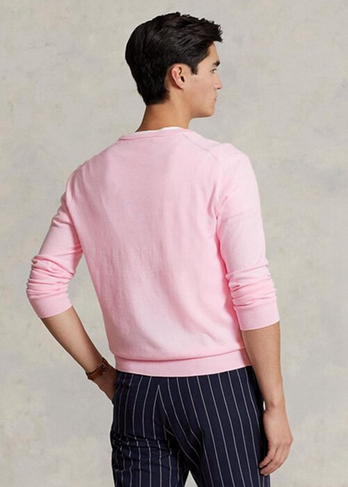 Suéteres Ralph Lauren de algodón texturizado de corte entallado para hombre en color rosa Suéteres Ralph Lauren de algodón texturizado de corte entallado para hombre en color rosa