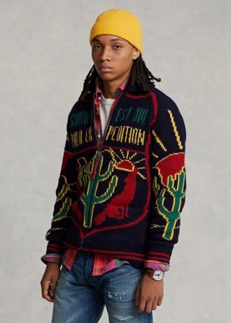 Suéteres Ralph Lauren de lana con cremallera completa y gráficos multicolores para hombre Suéteres Ralph Lauren de lana con cremallera completa y gráficos multicolores para hombre