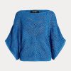 Suéteres Ralph Lauren de malla de algodón extragrande para mujer en azul Suéteres Ralph Lauren de malla de algodón extragrande para mujer en azul