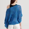 Suéteres Ralph Lauren de malla de algodón extragrande para mujer en azul Suéteres Ralph Lauren de malla de algodón extragrande para mujer en azul