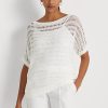 Suéteres Ralph Lauren de manga corta de algodón blanco para mujer Suéteres Ralph Lauren de manga corta de algodón blanco para mujer