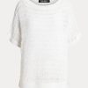 Suéteres Ralph Lauren de manga corta de algodón blanco para mujer Suéteres Ralph Lauren de manga corta de algodón blanco para mujer