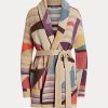 Suéteres Ralph Lauren de mezcla de lino con chal y motivo geométrico multicolor para mujer Suéteres Ralph Lauren de mezcla de lino con chal y motivo geométrico multicolor para mujer