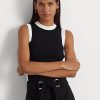 Suéteres sin mangas bicolor Ralph Lauren para mujer, en blanco y negro Suéteres sin mangas bicolor Ralph Lauren para mujer, en blanco y negro