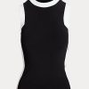 Suéteres sin mangas bicolor Ralph Lauren para mujer, en blanco y negro Suéteres sin mangas bicolor Ralph Lauren para mujer, en blanco y negro