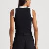 Suéteres sin mangas bicolor Ralph Lauren para mujer, en blanco y negro Suéteres sin mangas bicolor Ralph Lauren para mujer, en blanco y negro