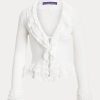 Suéteres tipo cárdigan con volantes de Ralph Lauren para mujer en blanco Suéteres tipo cárdigan con volantes de Ralph Lauren para mujer en blanco