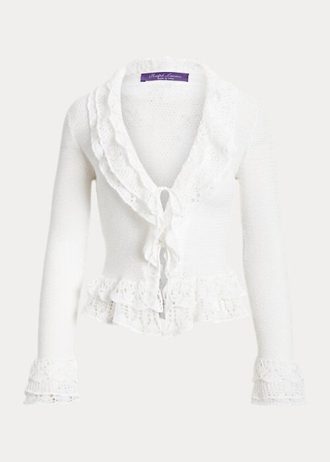 Suéteres tipo cárdigan con volantes de Ralph Lauren para mujer en blanco Suéteres tipo cárdigan con volantes de Ralph Lauren para mujer en blanco