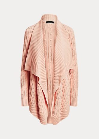 Suéteres tipo cárdigan de punto trenzado de lino y algodón Ralph Lauren para mujer en color rosa Suéteres tipo cárdigan de punto trenzado de lino y algodón Ralph Lauren para mujer en color rosa