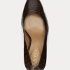 Tacones de piel con relieve Camila de Ralph Lauren para mujer en color chocolate Tacones de piel con relieve Camila de Ralph Lauren para mujer en color chocolate