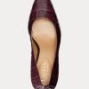 Tacones de piel con relieve Ralph Lauren Camila para mujer en color rojo oscuro Tacones de piel con relieve Ralph Lauren Camila para mujer en color rojo oscuro