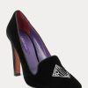 Tacones de terciopelo bordados Marion de Ralph Lauren para mujer en negro Tacones de terciopelo bordados Marion de Ralph Lauren para mujer en negro